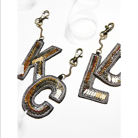 Free People Accessories Sequin Letter Bag Charm Poshmark